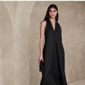 Banana Republic Pauline Linen Midi Dress Petite Small NWT